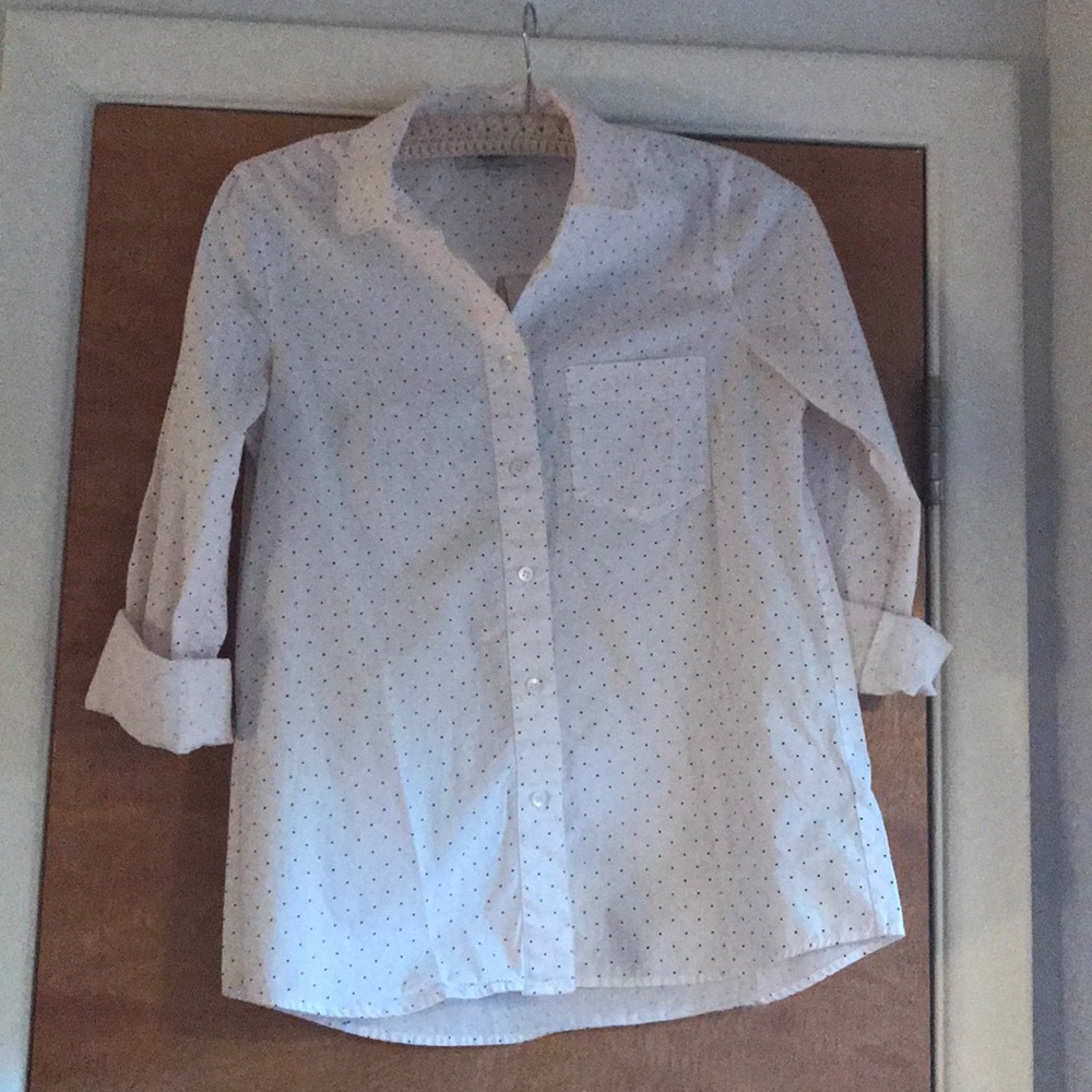 Madewell Black and white polka dot button up